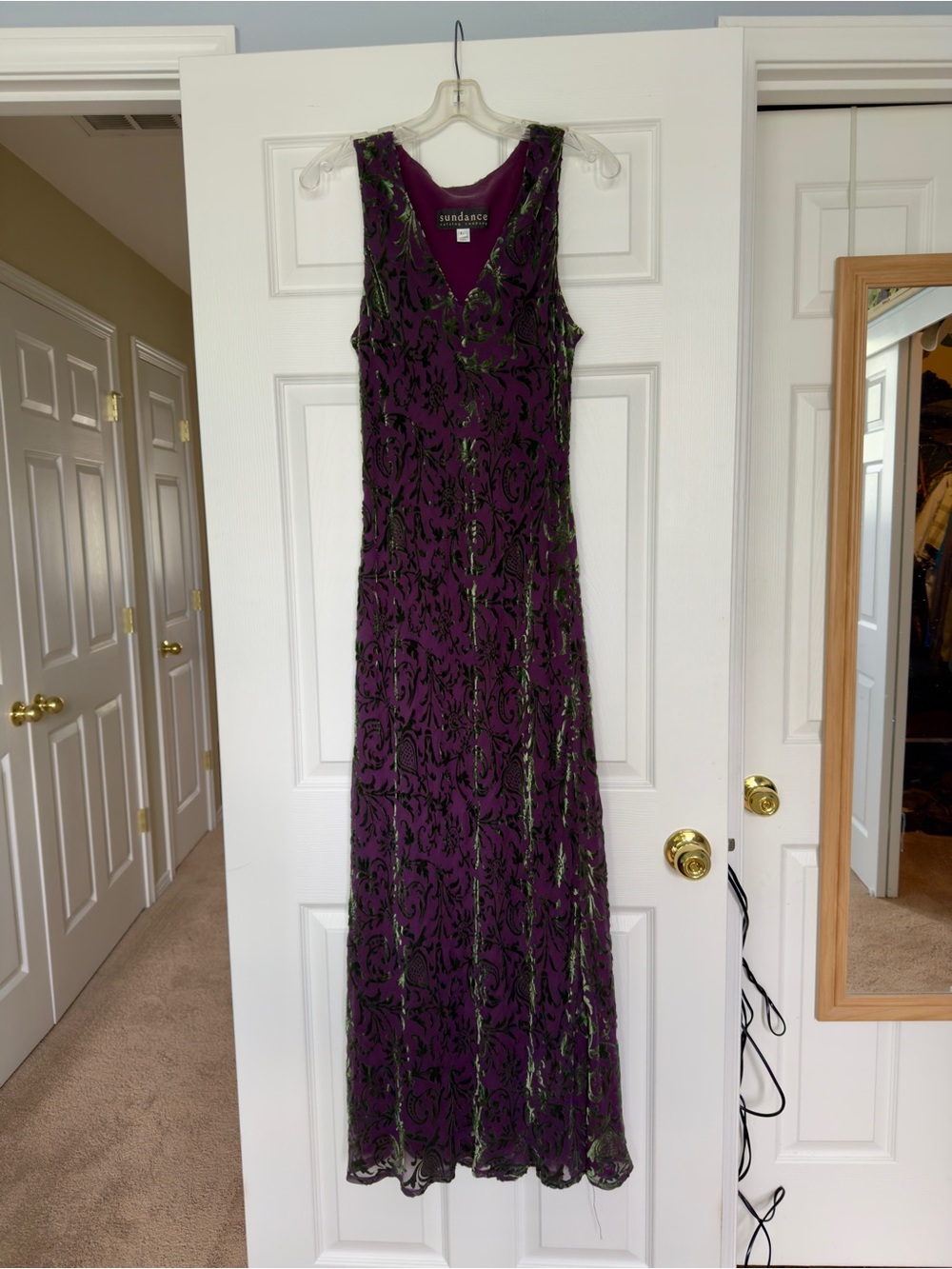 Sundance Purple Maxi Dress with Green Burnout Velvet